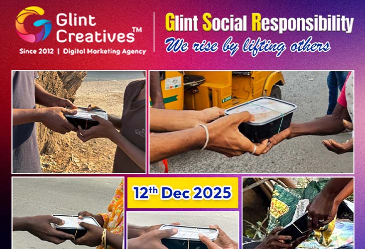 Glint Creatives team members serving meals with 
          compassion as part of their Glint Social Responsibility initiative