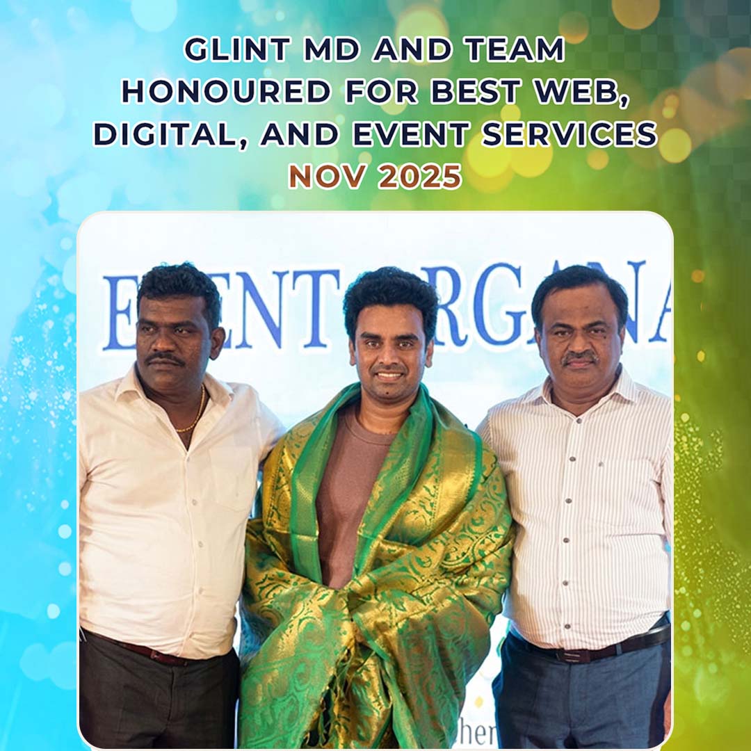 Kalyan Sir receiving Best Web Digital Event Services Award from Premier Housing Properties at Ambica Empire Vadapalani Chennai November 2025